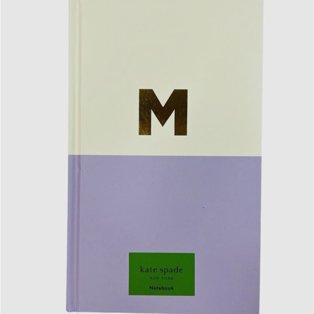 Kate Spade New York Gold Dipped M Initial Cream And Lavendar 200 Page Journal